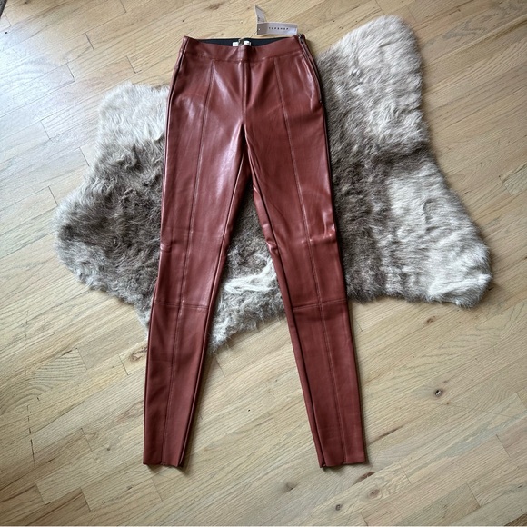Topshop Pants - TOPSHOP Faux Leather Skinny Pants - Burgundy - Size 4 - NWT